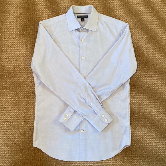 Banana Republic / Non-Iron Dress Shirt / Blue / Small (14.5 neck) - Picture 2 of 9